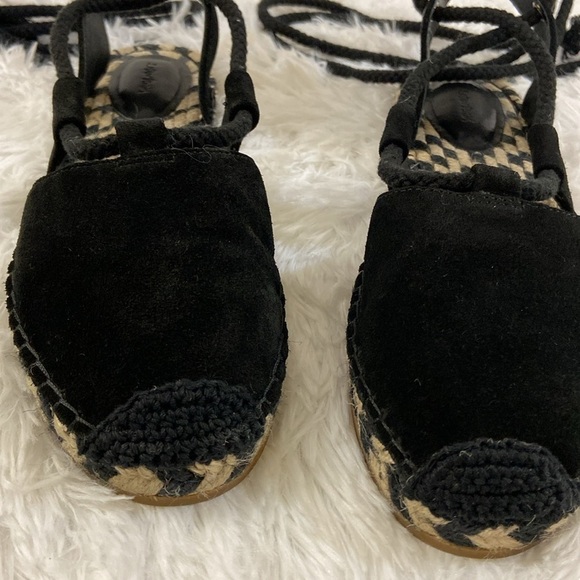 & OTHER STORIES WOMEN FLAT BLACK LACE UP ESPADRILLE SANDALS . SIZE-7 - Picture 7 of 11